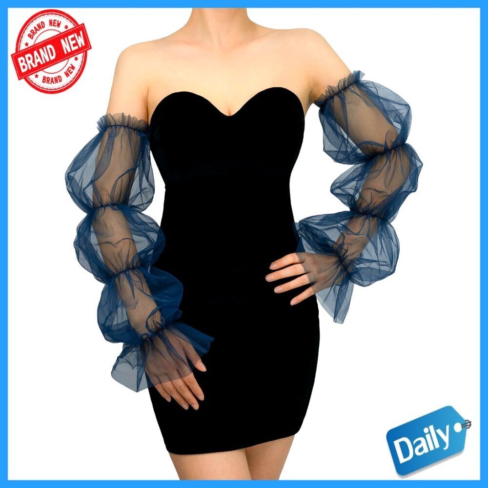 Long Sheer Mesh Fingerless Gloves for Women Opera Party Dance Elegant
